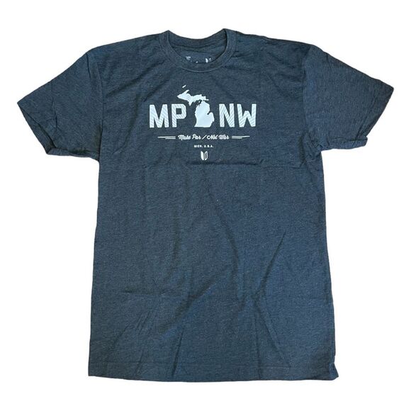 Linksoul MPNW Michigan Graphic Tee Heather Gray Crewneck Short Sleeve Print S - Picture 1 of 3